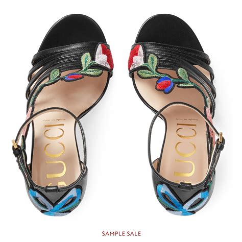 gucci embroidered sandals|gucci unisex sandals.